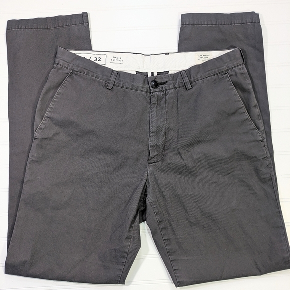 Club Monaco DARK GRAY Davis Slim For Corton Chino - Picture 2 of 6